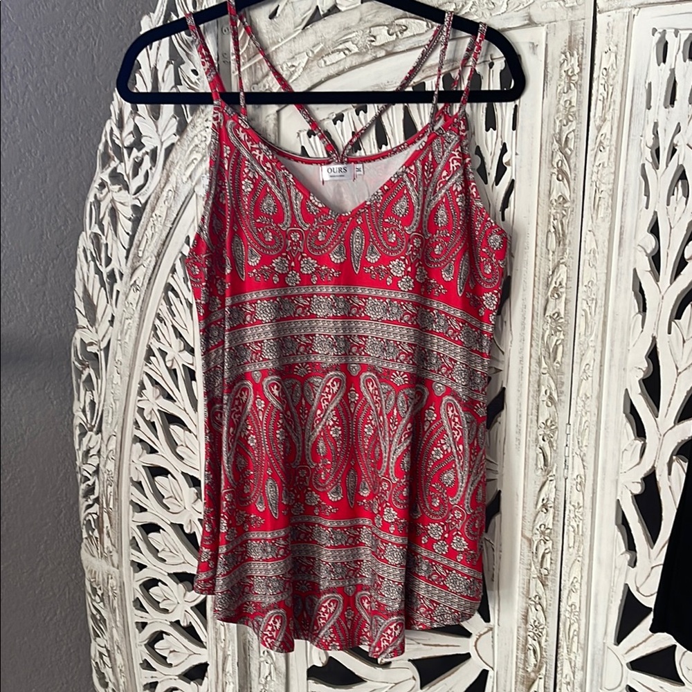 Paisley Red Spaghetti Strap Top